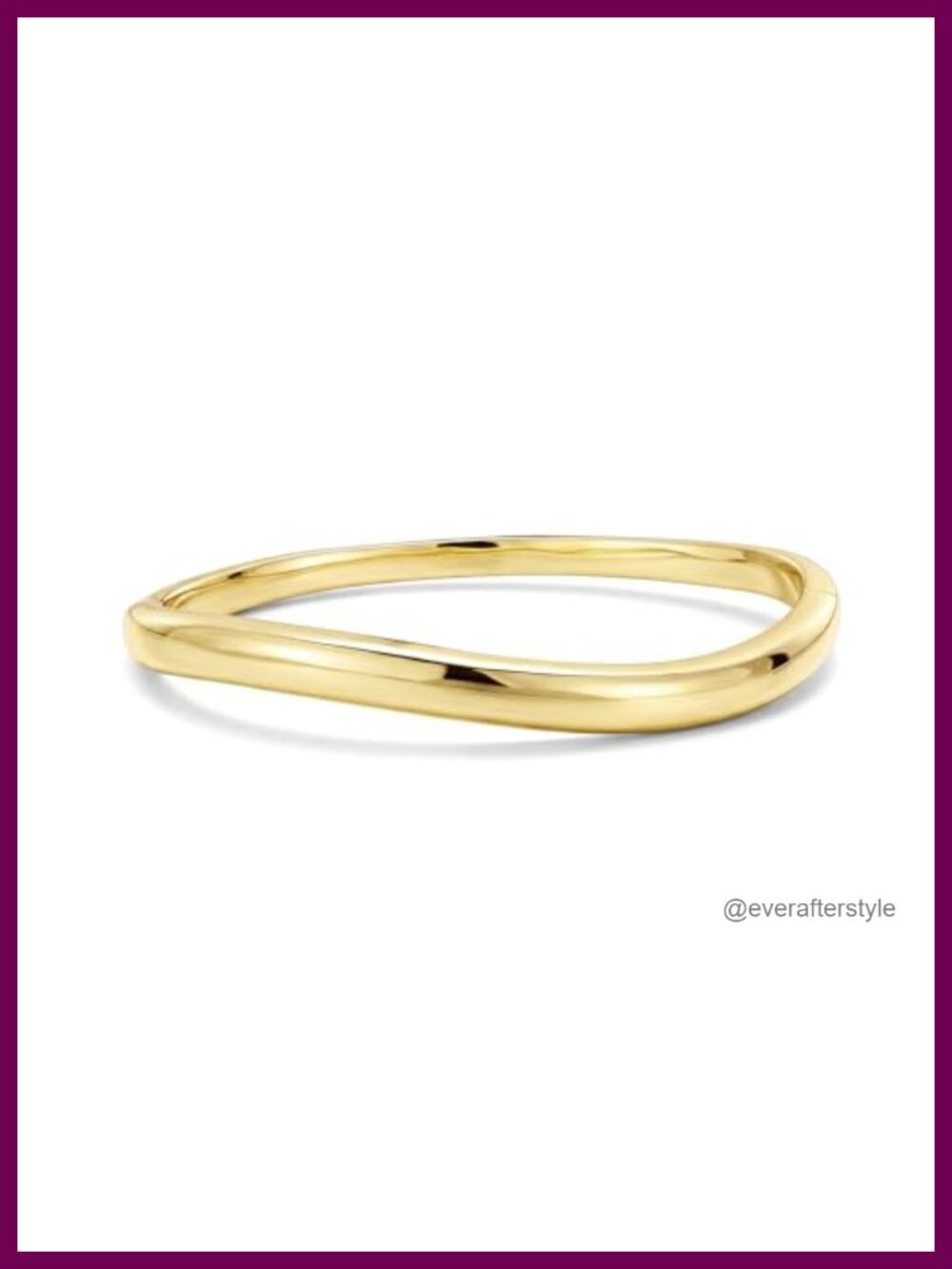 14K Gold Filled Wavy Bangle Bracelet Stackable Minimalist